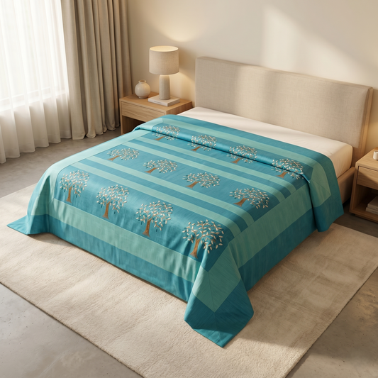Luxury Tree Of Life Silk Bedcover