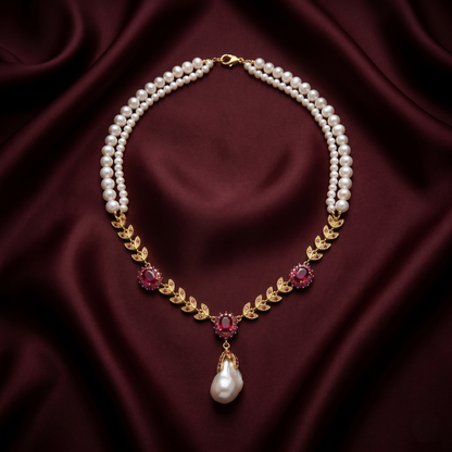 Regal Ruby & Pearl Silver Statement