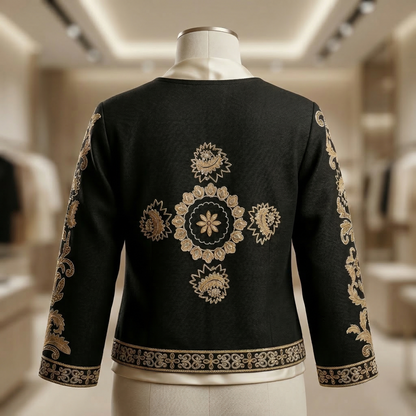 Royal Gold Embroidered Velvet Heritage Jacket