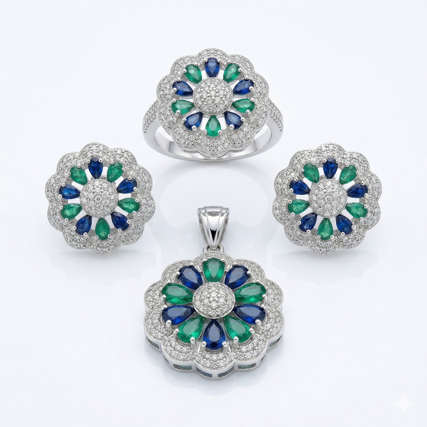 The Sapphire & Emerald Bloom Set