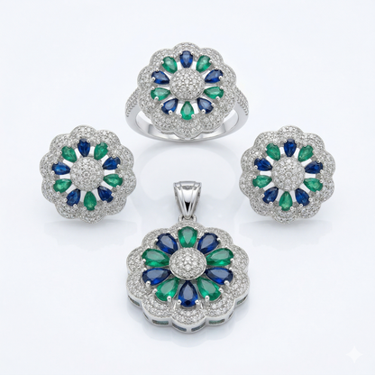 The Sapphire & Emerald Bloom Set