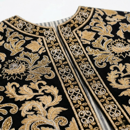 Royal Gold Embroidered Velvet Heritage Jacket