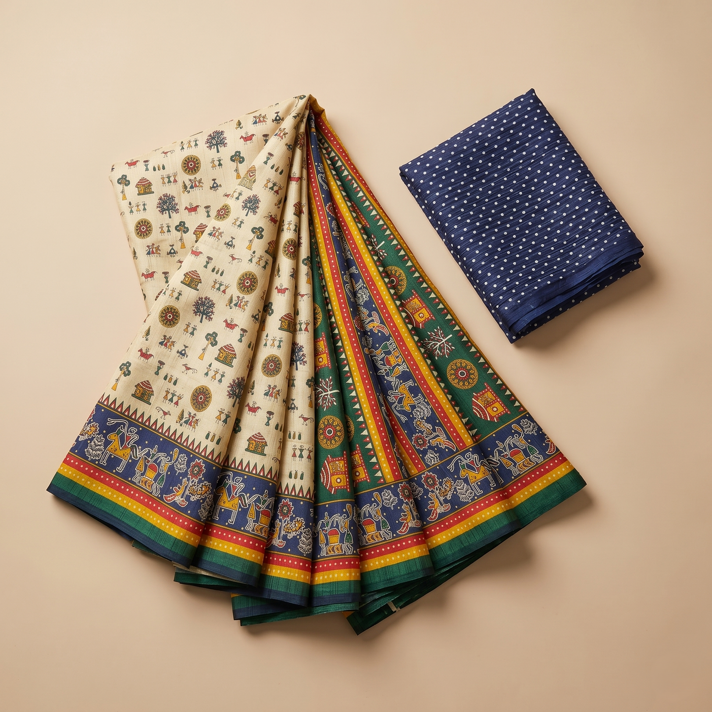Madhubani Art Tussar Silk Saree