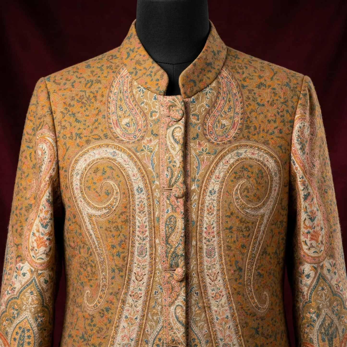 Elegance Defined Intricate Paisley Tapestry Coat