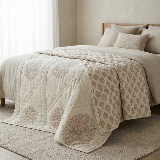 Hand Block Inspired Medallion Quilt