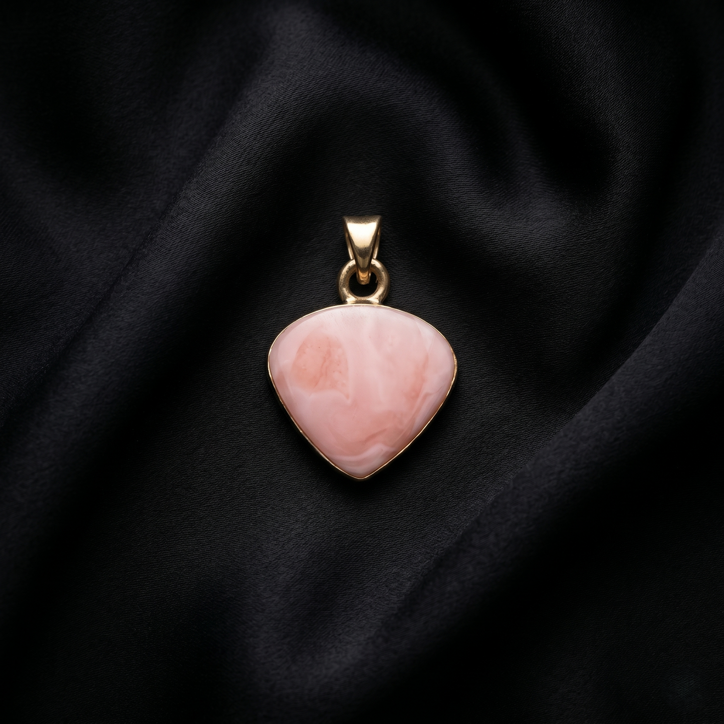 Silver Pink Coral Heart Artisan Pendant