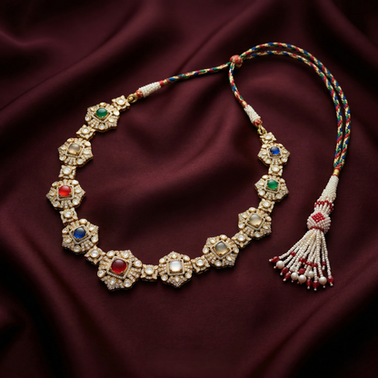 Navratna-Inspired 92.5 Sterling Silver Set