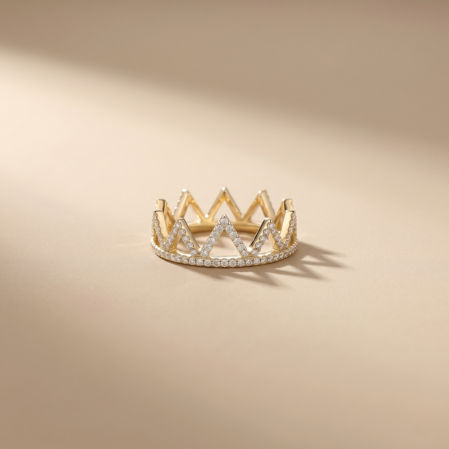 Imperial Crown Diamond Gold Band Ring