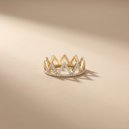 Imperial Crown Diamond Gold Band Ring