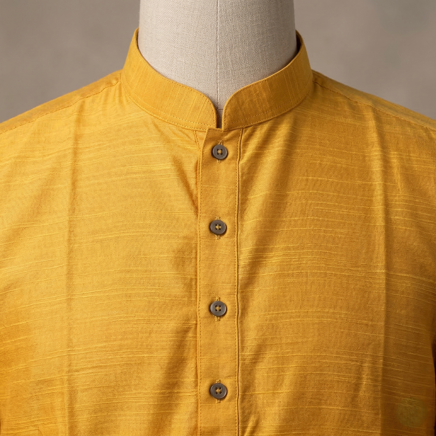 Elegant Mustard Silk Blend Men's Kurta