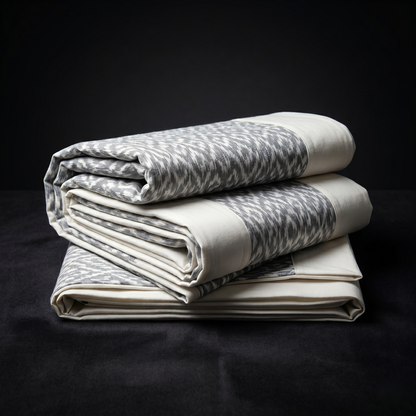 Geometric Simplicity Pattern Luxury Khadi Bedcover