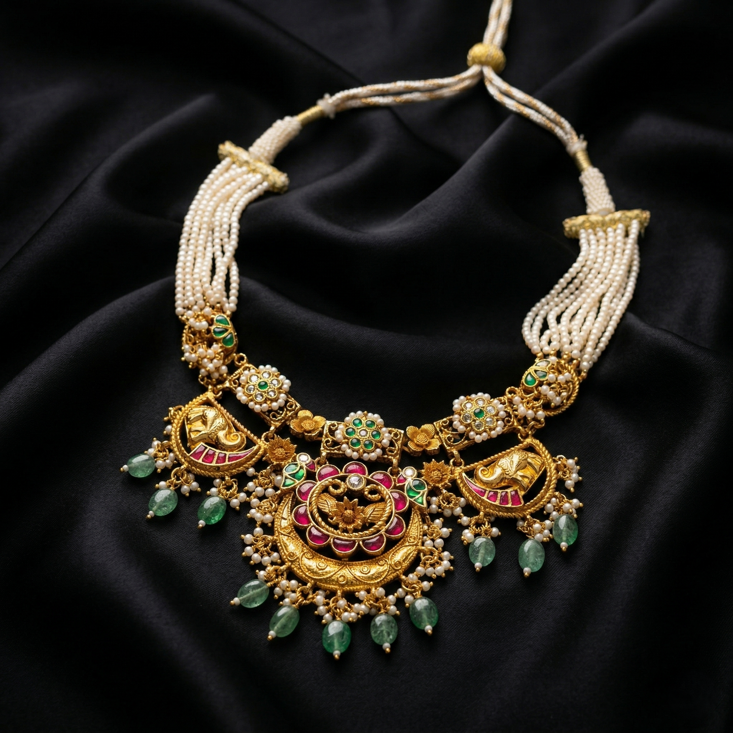 The Heritage Emerald & Pearl Crescent