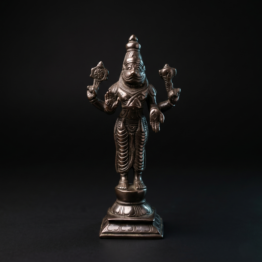 Antique Brass Lord Narasimha Standing Idol