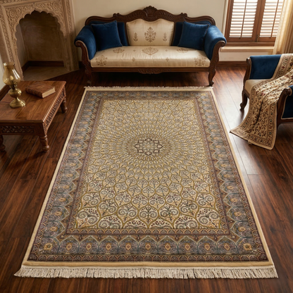 Royal Medallion Persian-Style Cream Rug