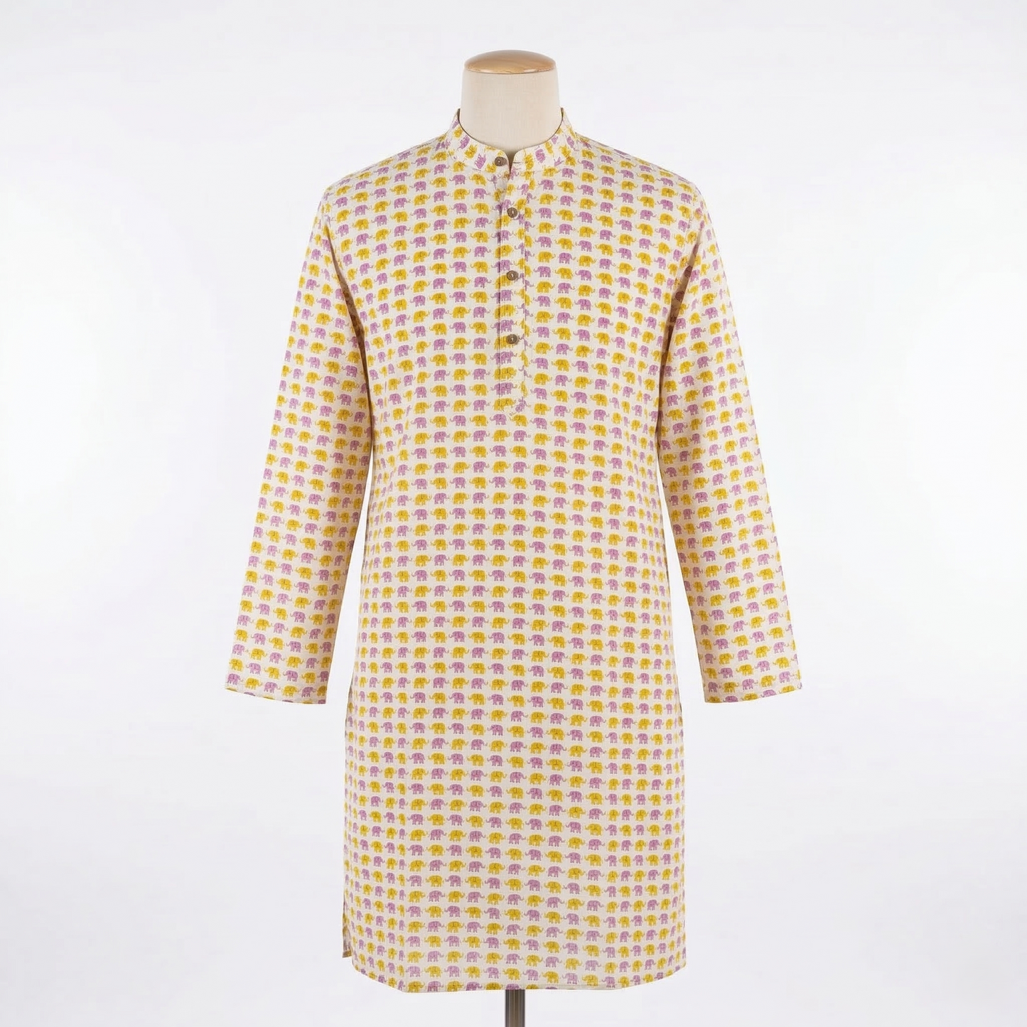 Elephant Print Hand Block Cotton Kurta