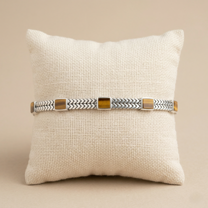 Silver Tiger’s Eye Luxe Linked Bracelet