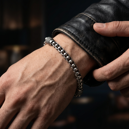 Artisanal Handcrafted Sterling Silver Bead Bracelet