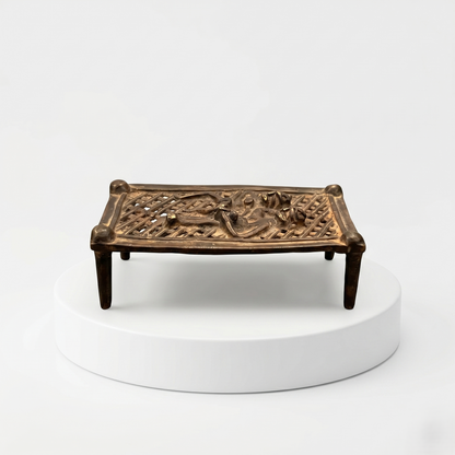 Antique Brass Tribal Cot Figurine Decor