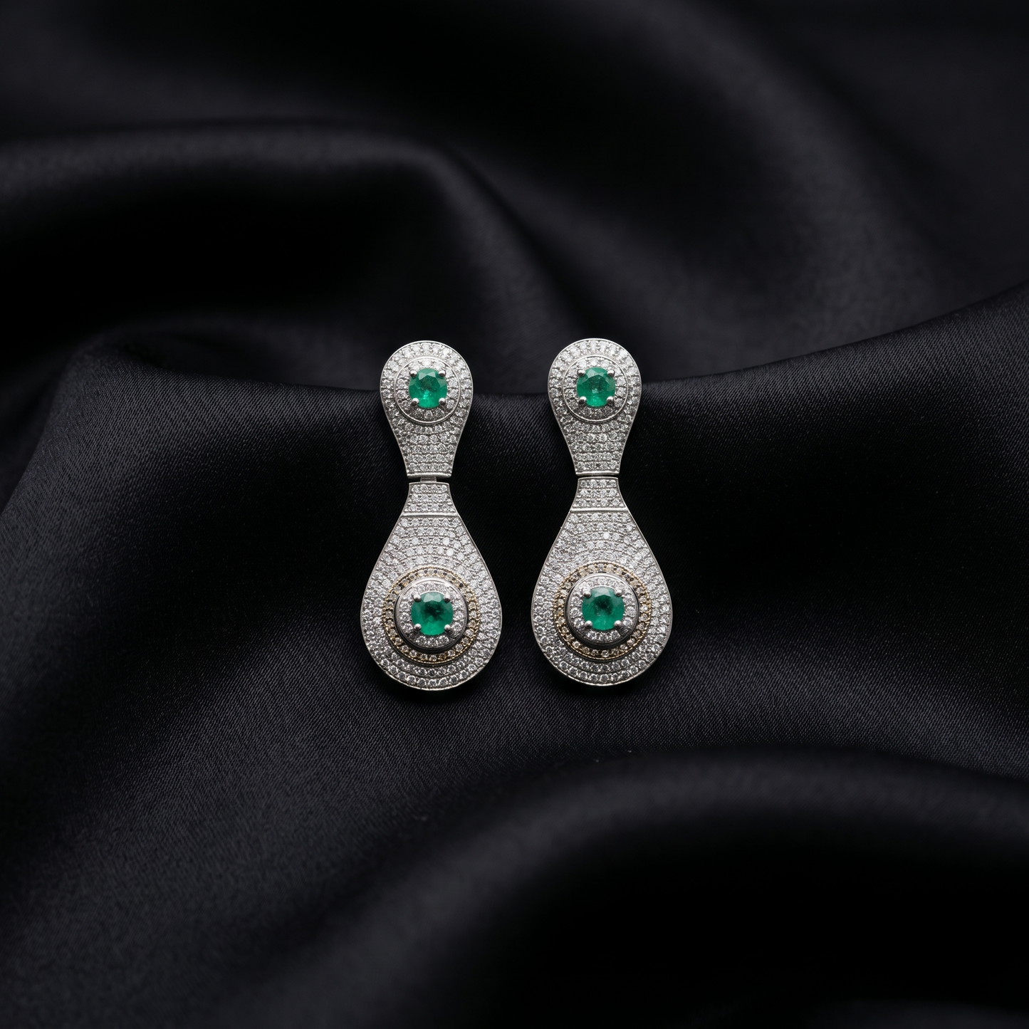 Emerald Radiance 92.5 Silver Drop Earrings