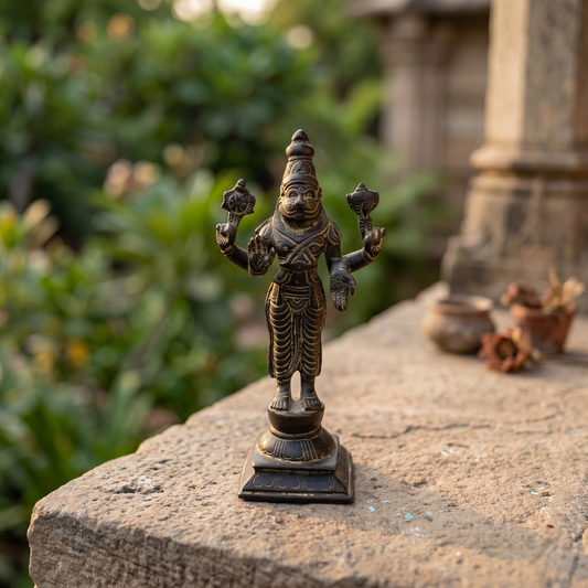 Antique Brass Lord Narasimha Standing Idol