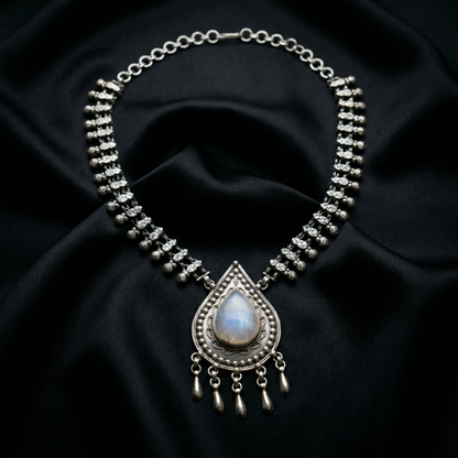 Ethereal Moonstone 92.5 Sterling Silver Choker