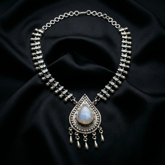 Ethereal Moonstone 92.5 Sterling Silver Choker