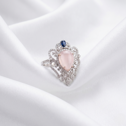 Vintage Regal Quartz Statement Gold Ring