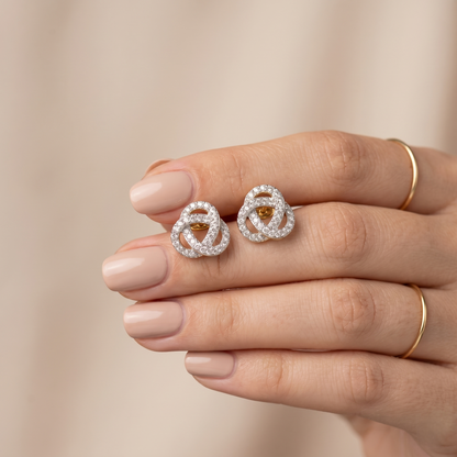 The Eternal Interlocking Silver Stud Earrings