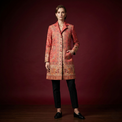 Heritage Tapestry Tailored A-Line Overcoat