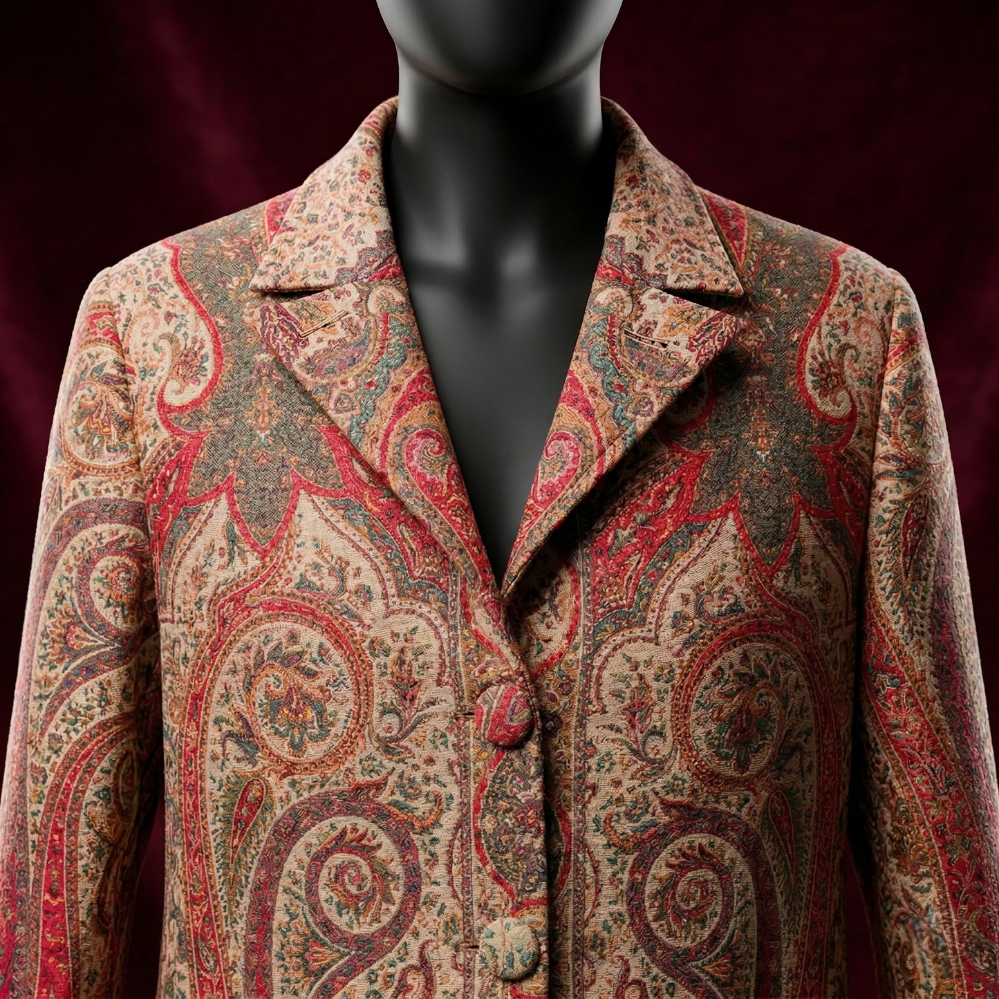 The Heritage Paisley Tailored Wool Coat