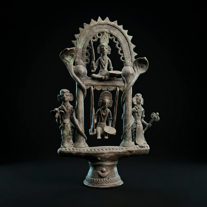 Antique Brass Folk Art Jhoola Statue