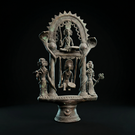 Antique Brass Folk Art Jhoola Statue