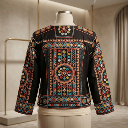 Heritage Fusion Embroidered Artisan Crop Jacket
