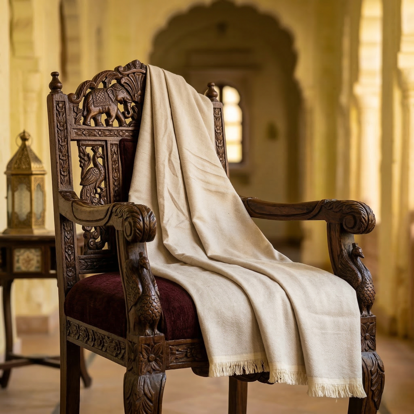 Hand Carved Heritage Pure Wool Oversized Blanket