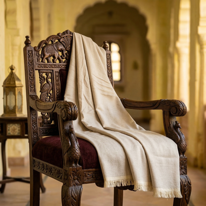 Hand Carved Heritage Pure Wool Oversized Blanket