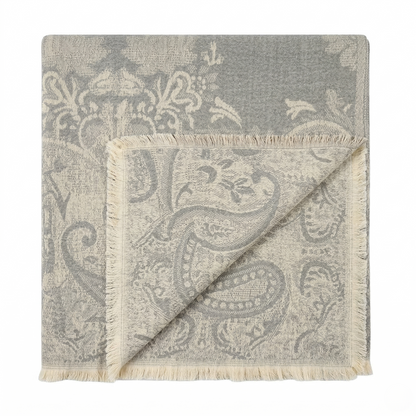 Elegant Paisley Jacquard Woolen Blanket
