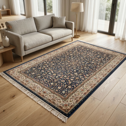 Traditional Midnight Floral Persian Style Rug