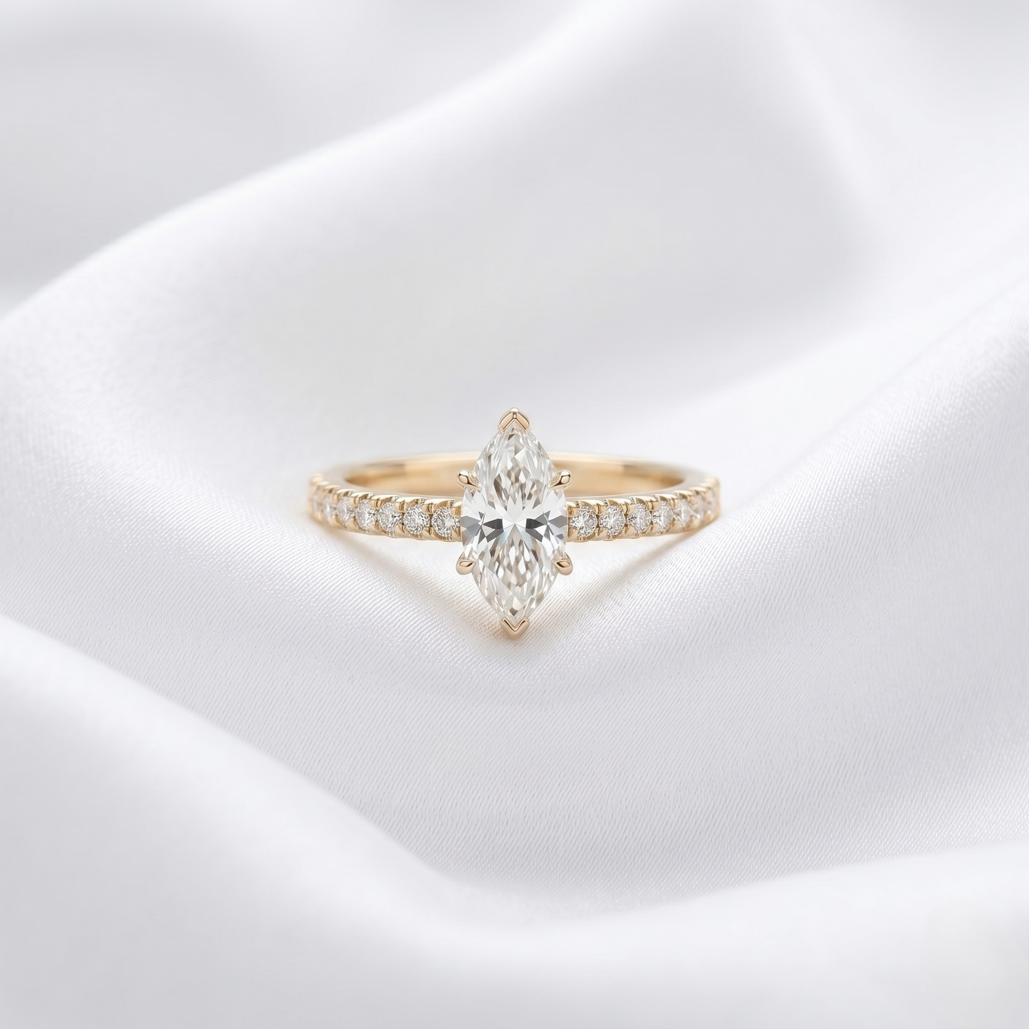 Marquise Diamond Yellow Gold Engagement Ring