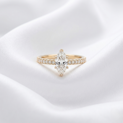 Marquise Diamond Yellow Gold Engagement Ring