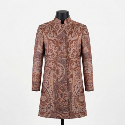 Elegance in Bloom Paisley Brocade Coat