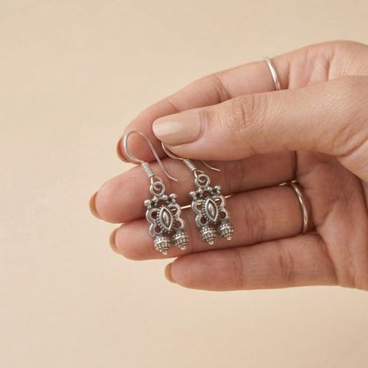 Antique-Finish 92.5 Sterling Silver Drops