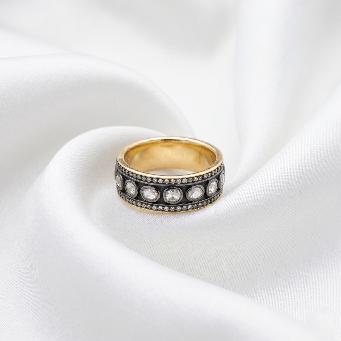 Vintage Heritage Polished Gold Uncut Diamond Ring