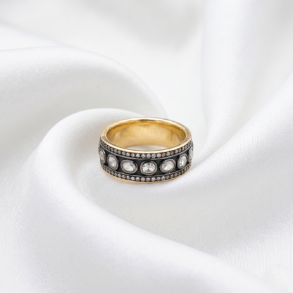 Vintage Heritage Polished Gold Uncut Diamond Ring