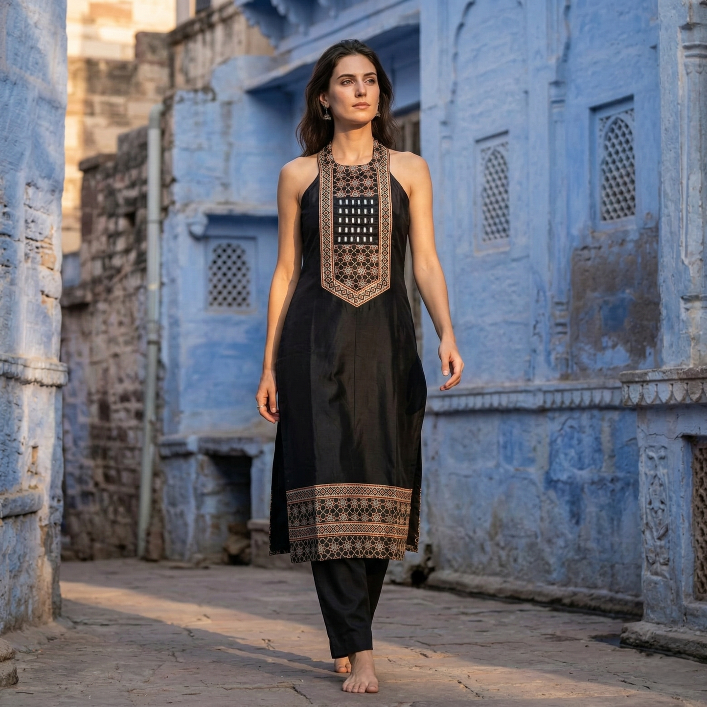 Timeless Elegance The Midnight Noir Kurti