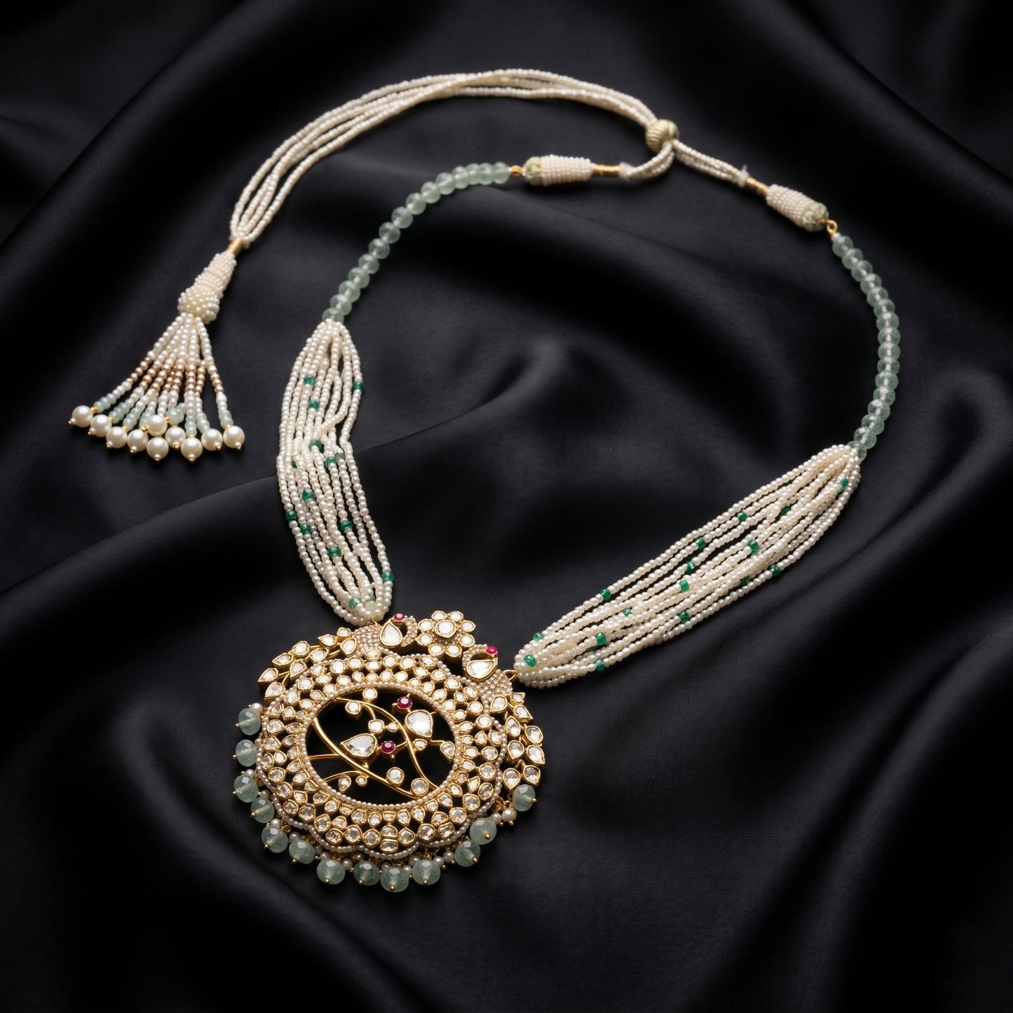 Elegant Multi-Strand Pearl and Gemstone Necklace