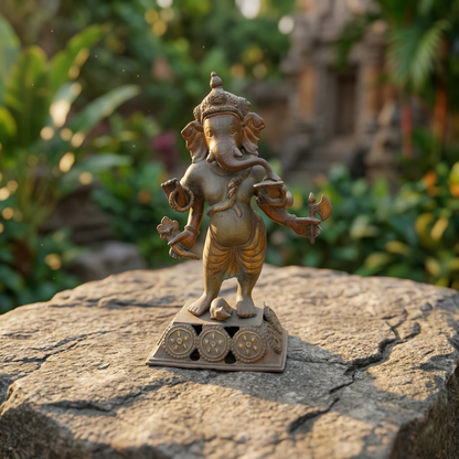 Divine Standing Ganesha Brass Heritage Idol