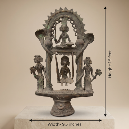 Antique Brass Folk Art Jhoola Statue