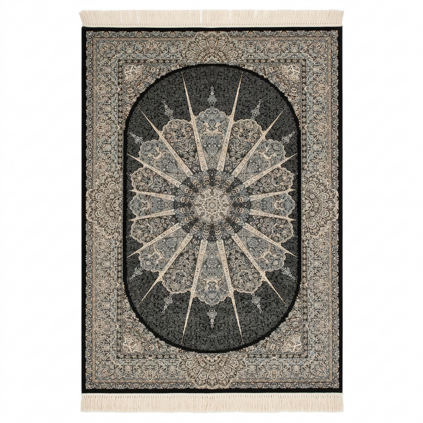 Majestic Midnight Medallion Hand Woven Area Rug