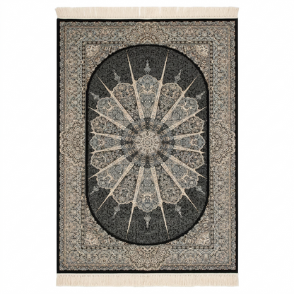 Majestic Midnight Medallion Hand Woven Area Rug