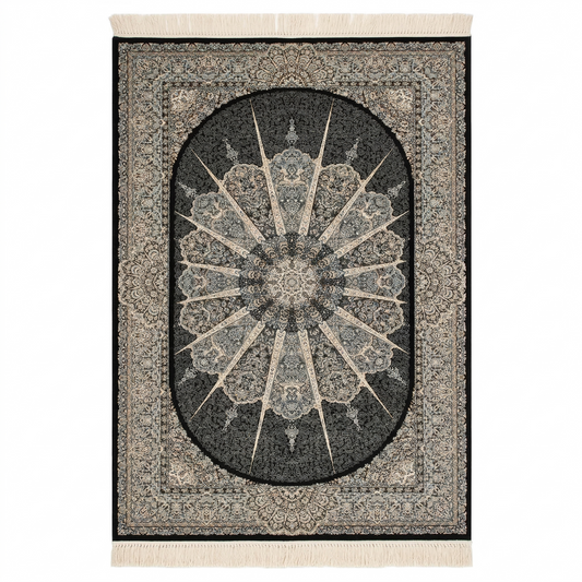 Majestic Midnight Medallion Hand Woven Area Rug
